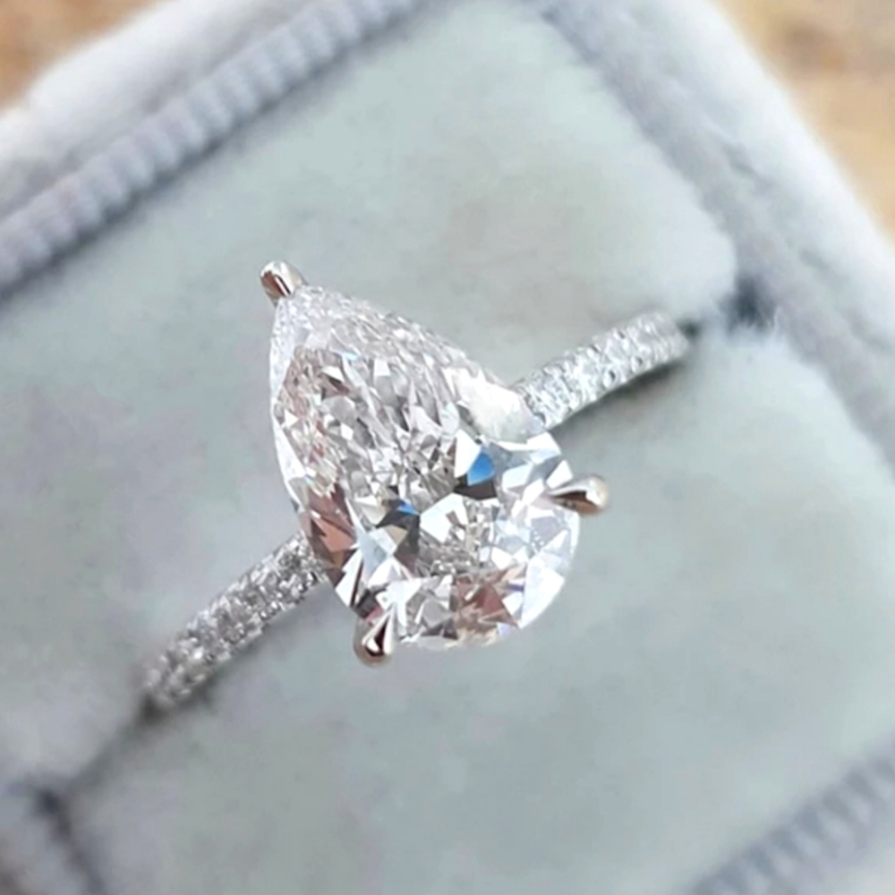 5CT Sapphire Pear-cut Engagement Ring Size 4,5,6,7,8,9,10